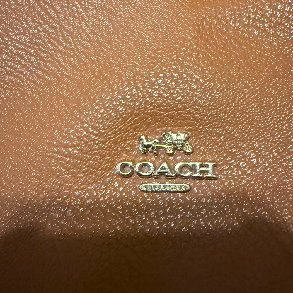 Coach Brown Leather turnlock  cross grain leather tote